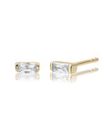 Baguette Oorknopjes Goud White Flame | Goudkleurig