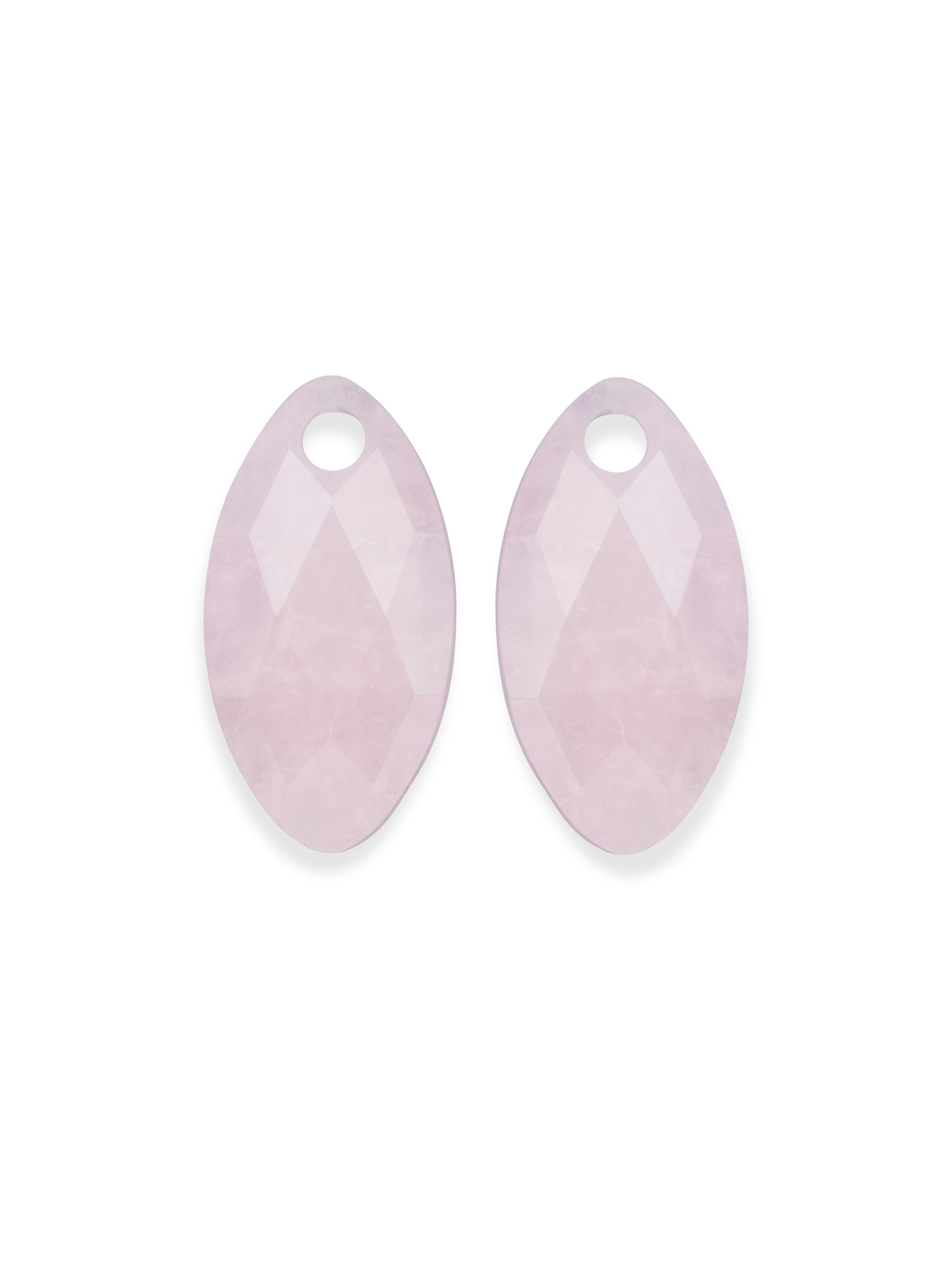 Rose Quartz - Leaf small oorbel edelstenen