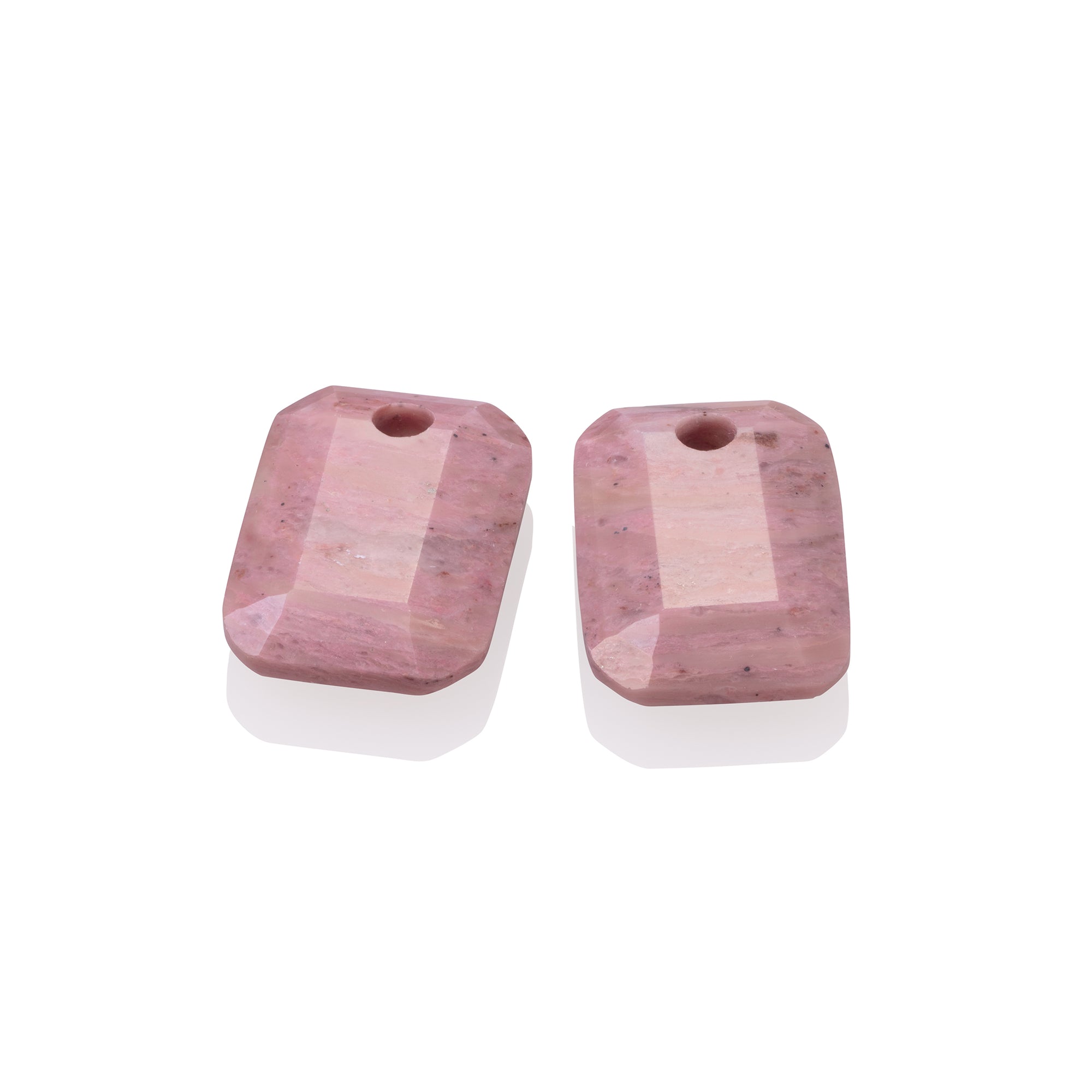 Pink Rhodonite Baguette Oorbel Edelstenen