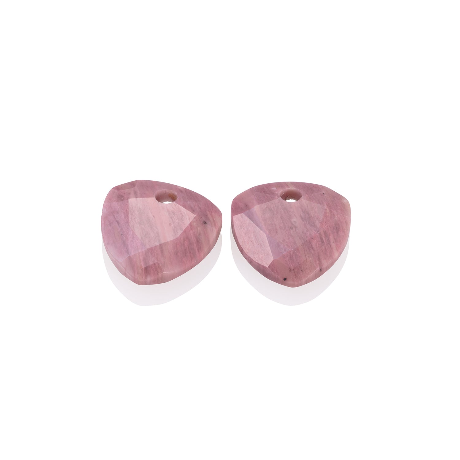 Pink Rhodonite Trillion Cut Oorbel Edelstenen