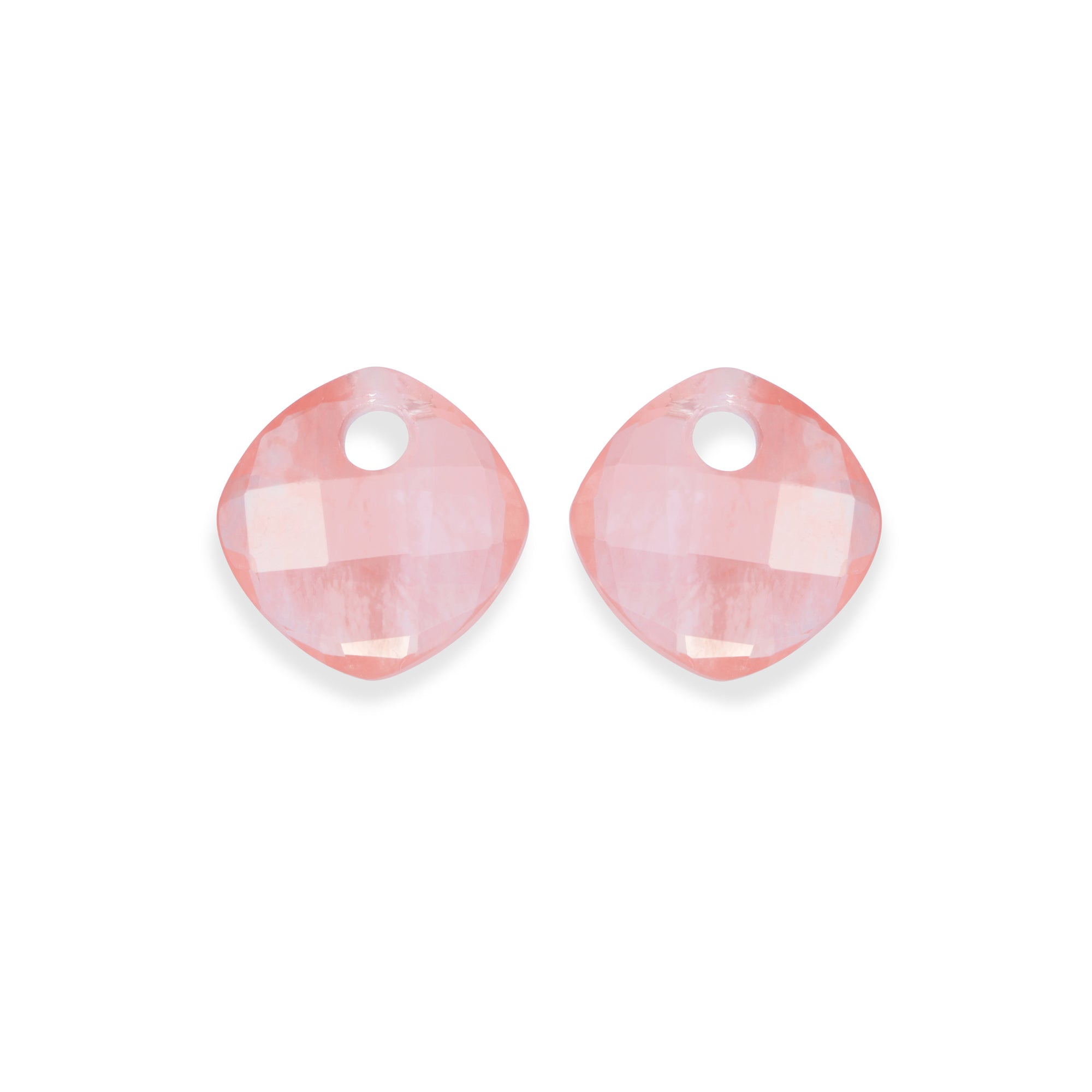 Cherry Quartz Cushion Cut oorbel edelstenen