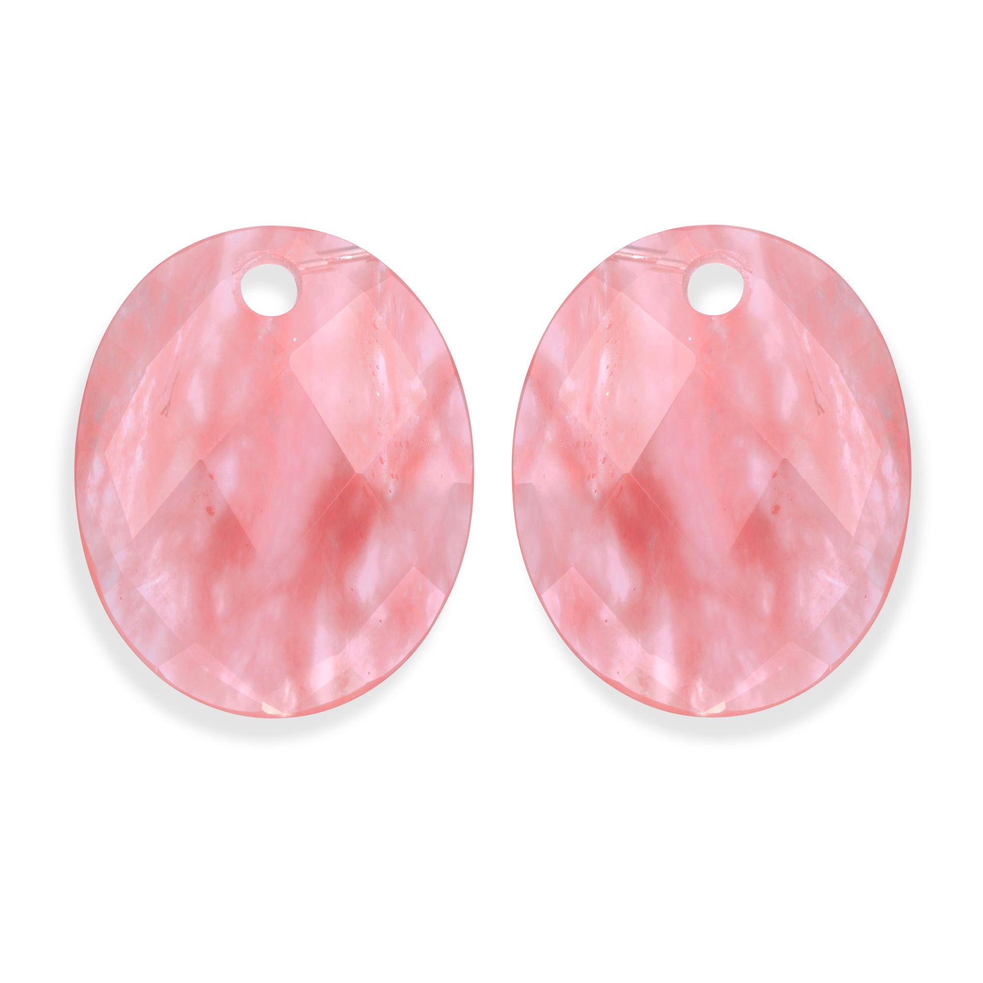 Cherry Quartz Large Oval oorbel edelstenen