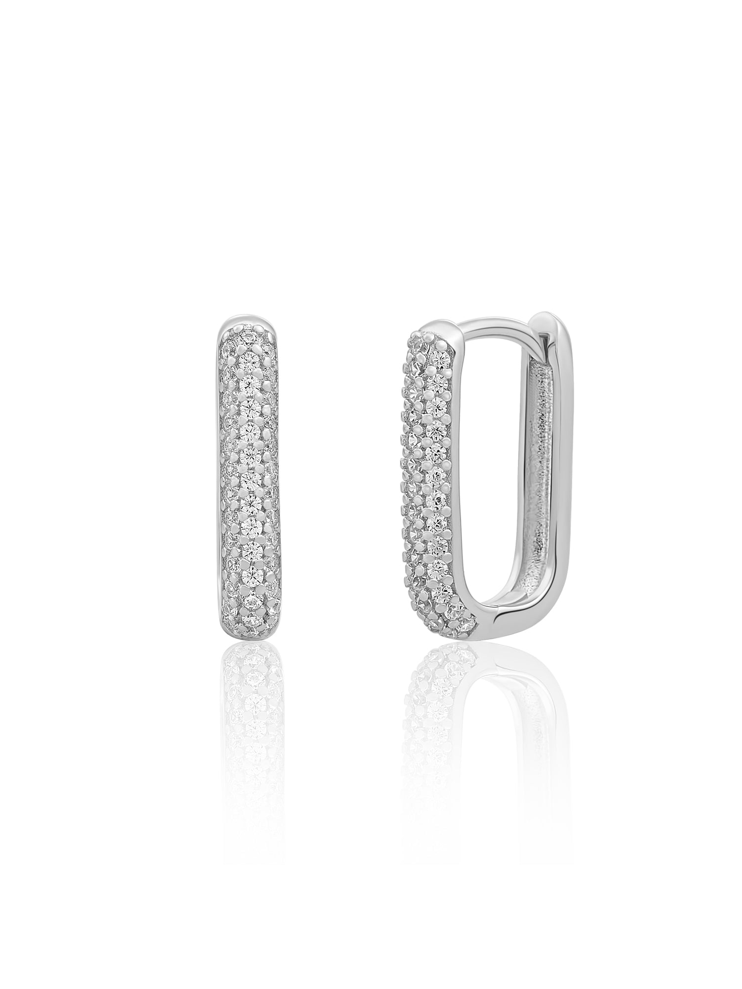 Square Creolen CZ zilver