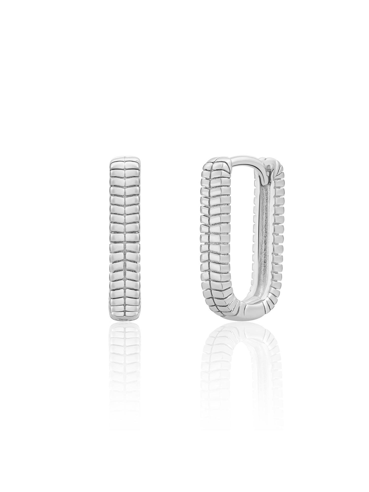 Square Creolen zilver