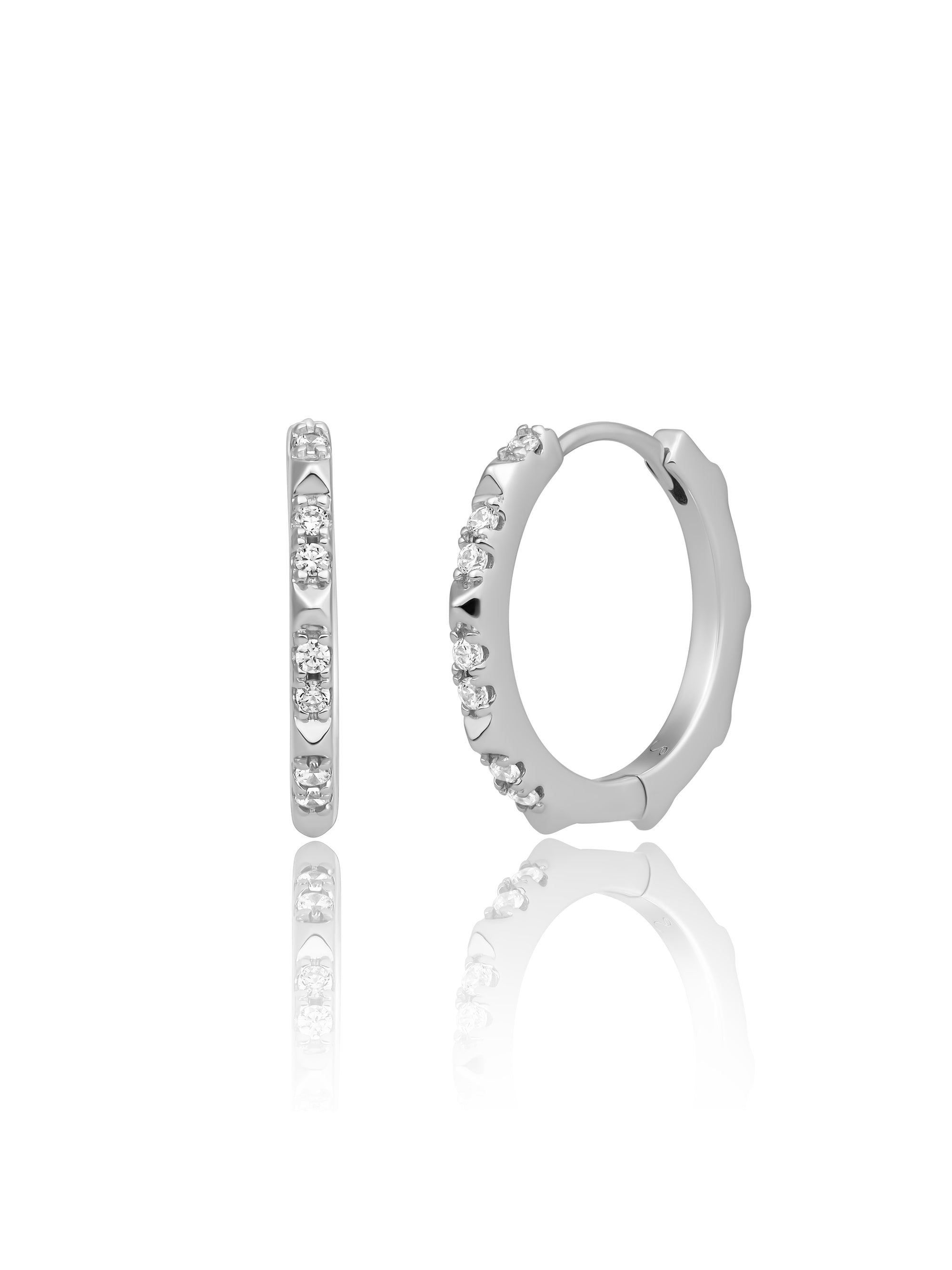 Edge CZ oorbellen Zilver