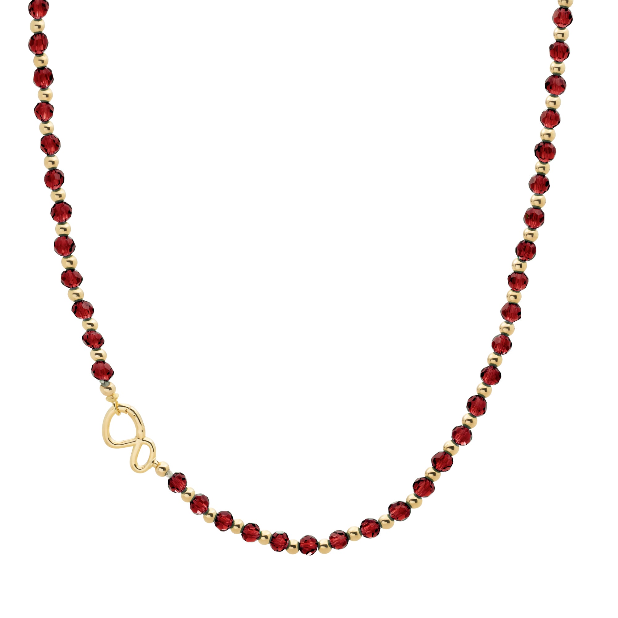 Link Ketting Ruby Quartz Mix l Goudkleurig