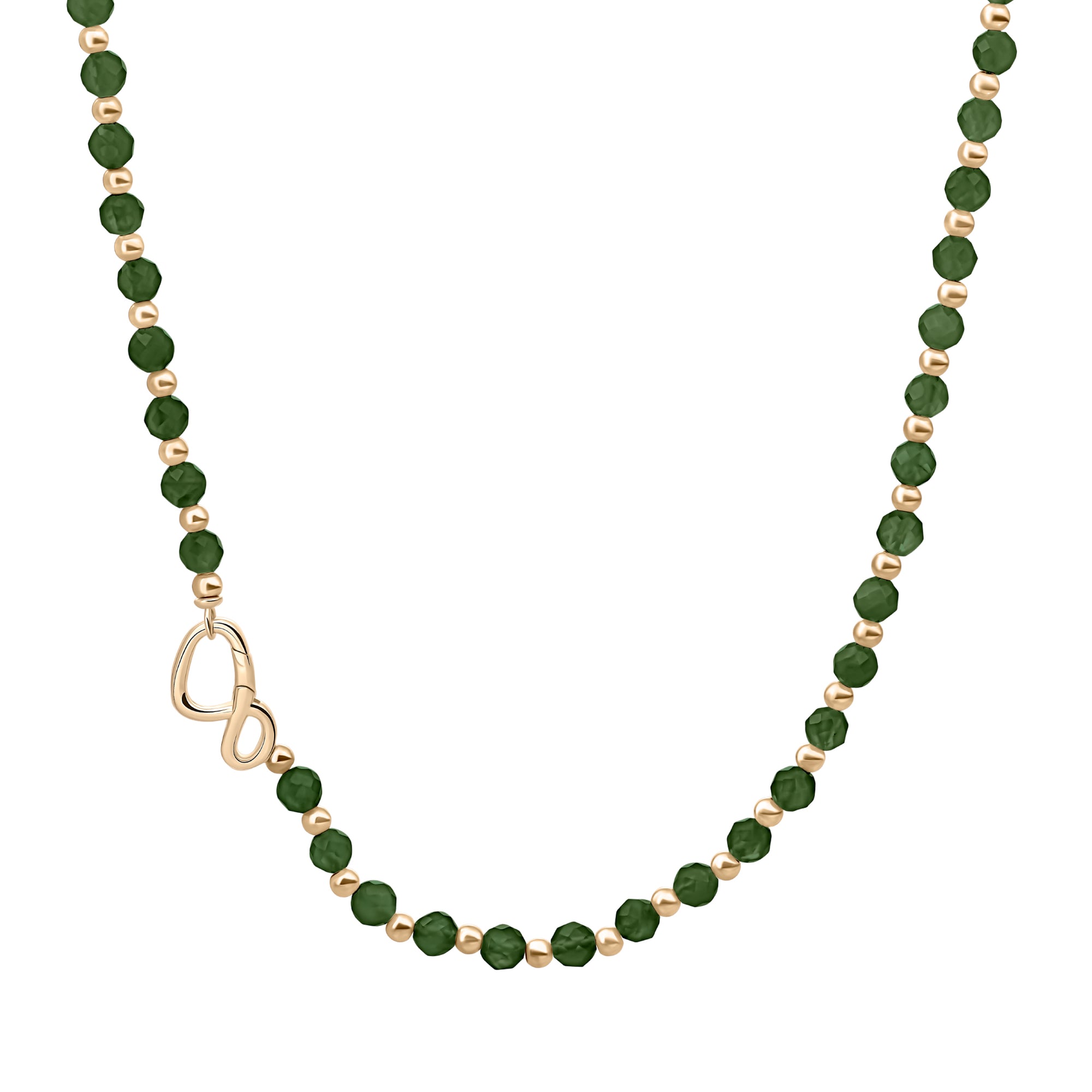 Link Ketting Green Onyx Mix l Goudkleurig