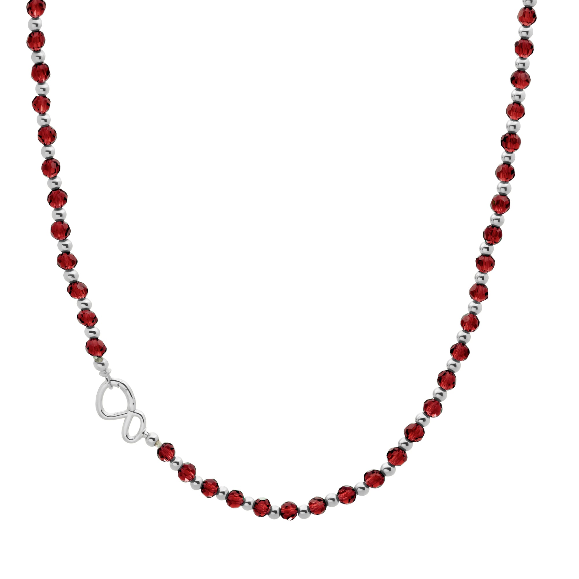 Link Ketting Ruby Quartz Mix l Zilver