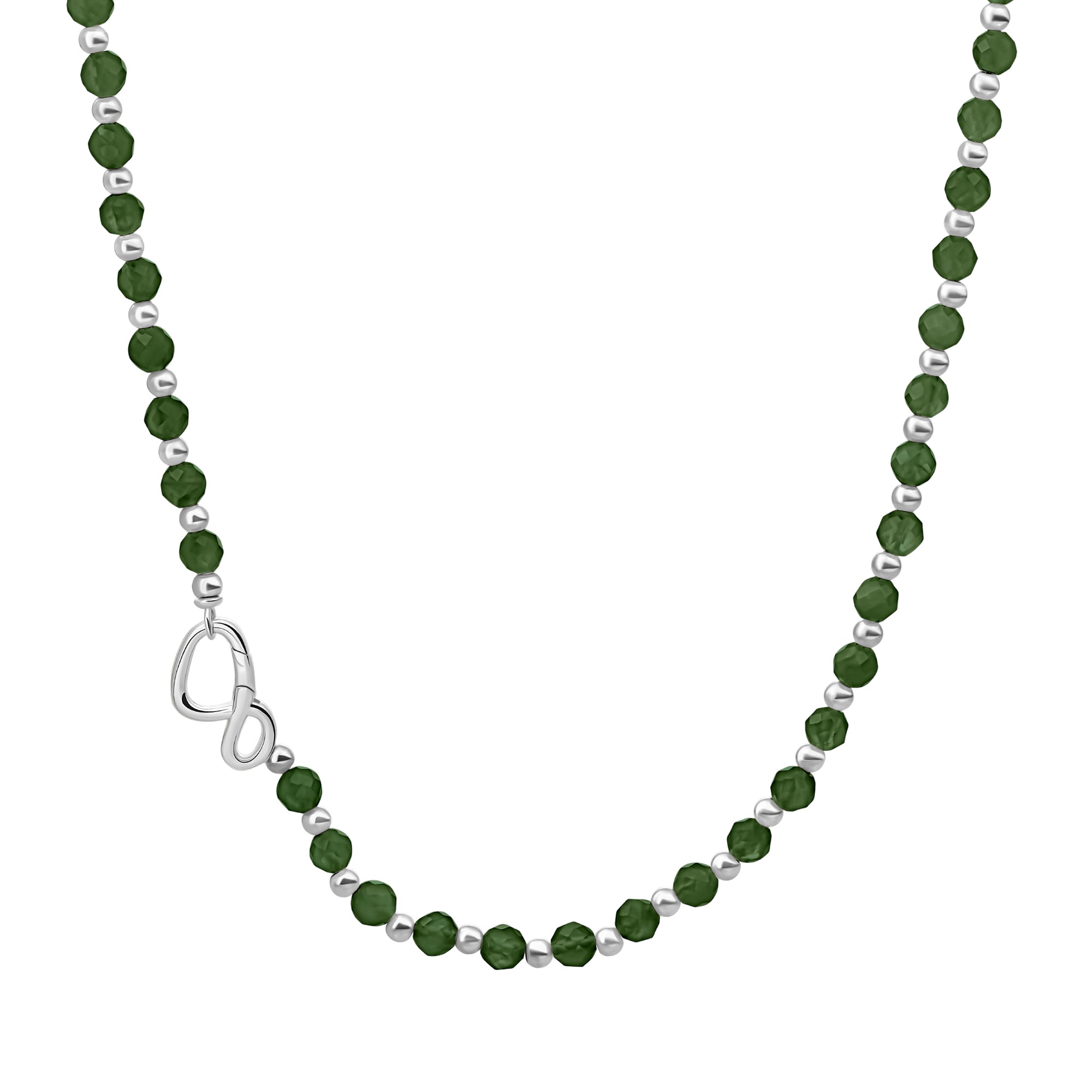 Link Ketting Green Onyx l Zilver