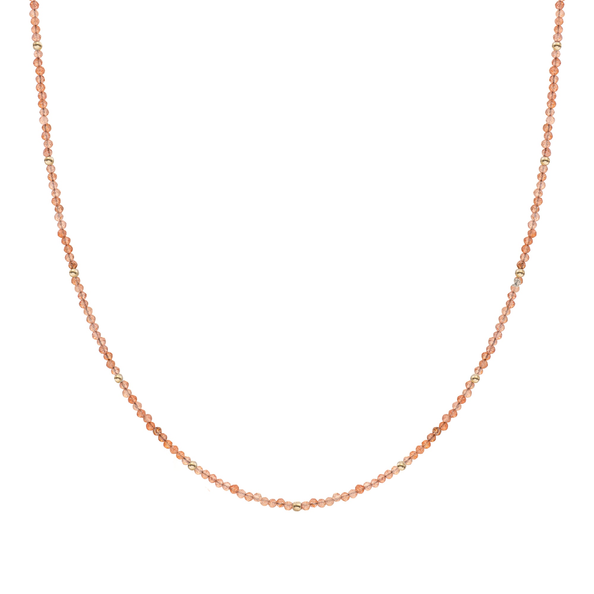 Sunstone Kralenketting 2mm Goudkleurig