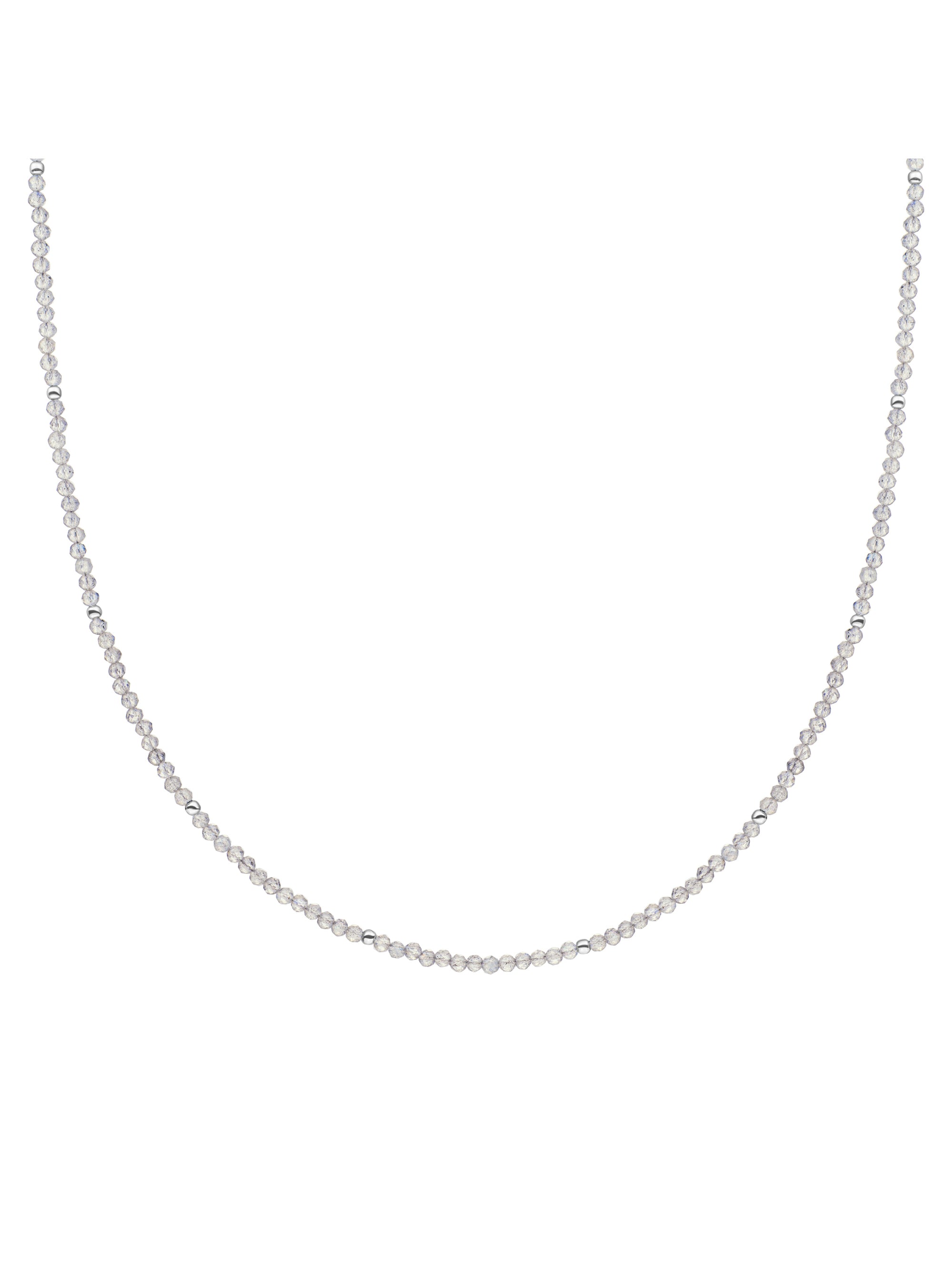 Labradorite Kralenketting 2mm Zilver