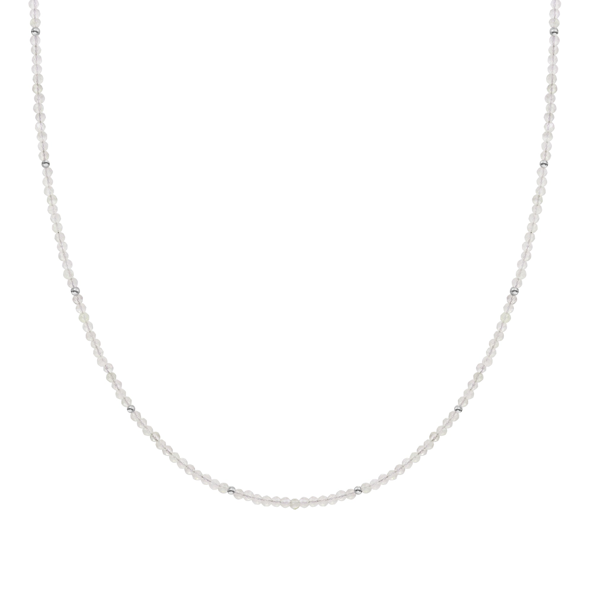 Moonstone Kralenketting 2mm Zilver