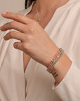 Cherry Quartz Bold Mix Essentials Armbanden Stack | Zilver