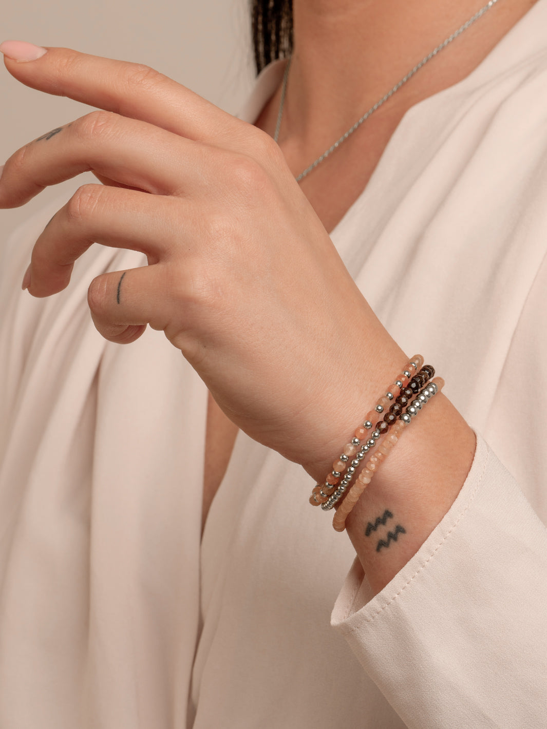 Sunstone Reverse Universe Armbanden Stack | Zilver