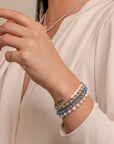 Aquamarine Quartz Bold Mix Interstellar Armbanden Stack | Zilver