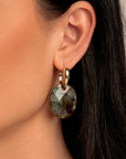 Labradorite Large Oval Bold Fuse Oorbellen Set | Goudkleurig