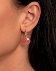 Cherry Quartz Cushion Cut oorbel edelstenen