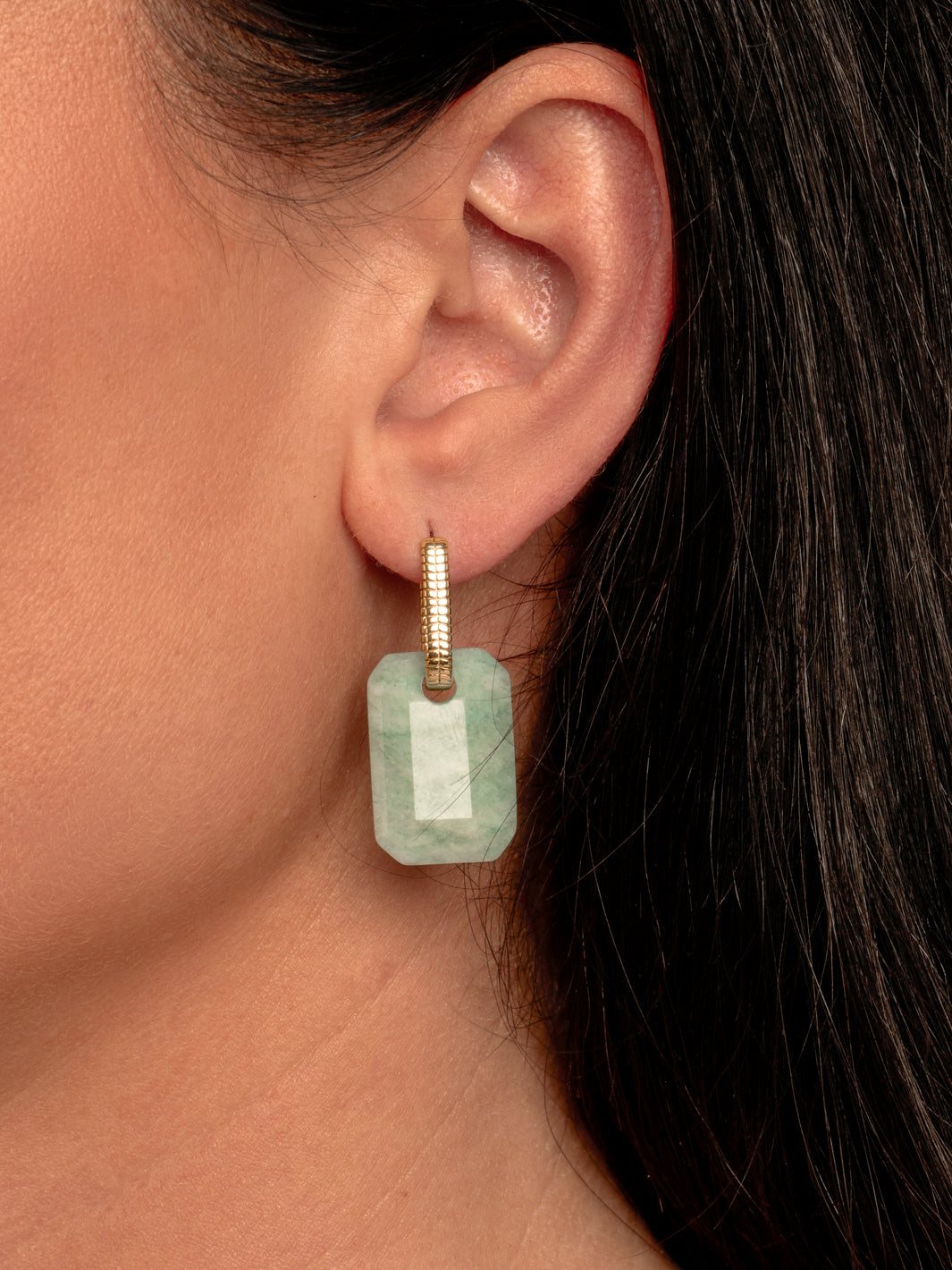 Rich Green Amazonite Baguette oorbel edelstenen