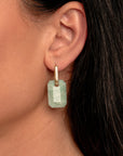 Rich Green Amazonite Baguette oorbel edelstenen