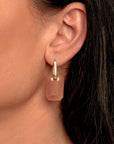 Sunstone Baguette oorbel edelstenen