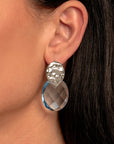 Aquamarine Quartz Large Oval oorbel edelstenen