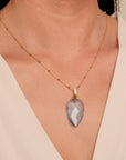 Aquamarine Quartz Blossom ketting edelsteen