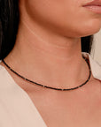 Onyx Kralenketting 2mm Zilver