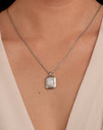 Moonstone Baguette Ketting Set | Zilver