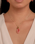 Leaf Cherry Quartz small ketting edelsteen facet