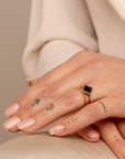 Edge Ring Onyx | 9 karaat