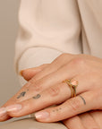 Edge Ring Sunstone | 9 karaat