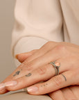 Edge Ring Sunstone | Zilver