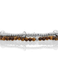 Tiger Eye Cone Mix Armbanden Stack l Zilver