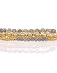 Labradorite Bold Interstellar Armbanden Stack l Goudkleurig