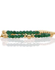 Green Onyx Reverse Bold Mix Armbanden Stack l Goudkleurig