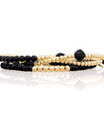 Onyx Universe Cushion Cut Armbanden Stack | Goudkleurig