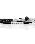 Onyx Universe Cushion Cut Armbanden Stack | Zilver