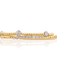 Labradorite Cushion Cut Universe Armbanden Stack | Goudkleurig