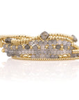 Labradorite Bold Mix Saturn Armbanden Stack | Goudkleurig