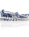 Blue Aventurine Universe Saturn Armbanden Stack | Zilver