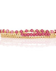 Fuschsia Quartz Interstellar Universe Armbanden Stack | Goudkleurig