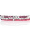 Aubergine & Fuchsia Quartz Bold Mix Saturn Armbanden Stack | Zilver