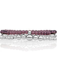 Aubergine Quartz Wave Saturn Armbanden Stack | Zilver