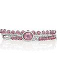 Aubergine Quartz Bold Mix Twist Armbanden Stack | Zilver