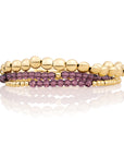 Aubergine Quartz Universe Bubble Armbanden Stack | Goudkleurig