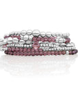 Aubergine Quartz Wave Mix Bubble Armbanden Stack | Zilver
