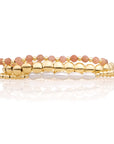 Pearl Sunstone Bubble Armbanden Stack | Goudkleurig