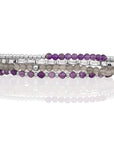 Labradorite & Amethyst Tennis Baguette Armbanden Stack | Zilver