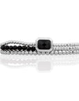 Onyx Baguette Armbanden Stack | Zilver