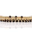 Onyx Interstellar Black CZ Armbanden Stack | Goudkleurig